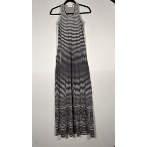 Casual Cozy Chic Maxi Dress Striped Stretchy Athleta Black Gray Women's XS